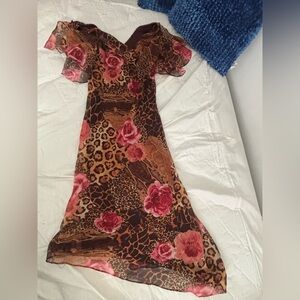 Floral Animal Print Dress